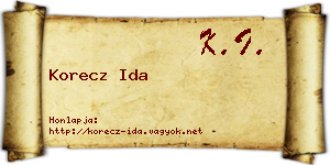 Korecz Ida névjegykártya