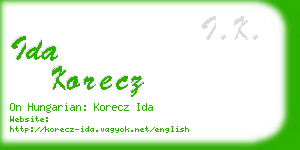 ida korecz business card